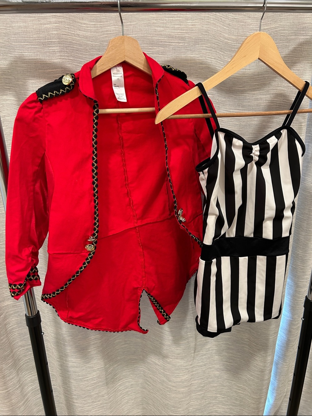 Red Chain-Trim Jacket with Black and Gold Accents Greatest Showman